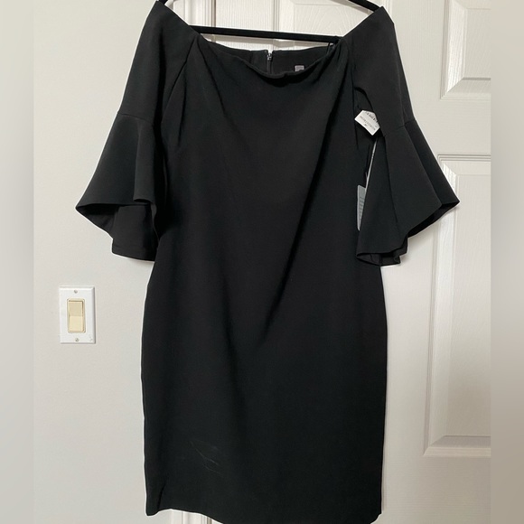Nordstrom Chelsea28 Off the shoulder Black Dress. Sz14. NWT - Picture 10 of 13